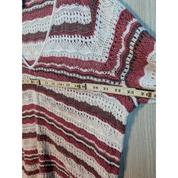 Torrid 2 Open Knit Cinched Front Sweater 3/4 Sleeves 2X Pink - Picture 5 of 7